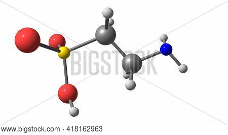 Taurine Molecular Structure Isolated On White