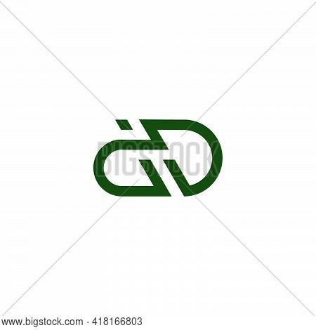 Abstract Letter Dd Simple Geometric Line Flat Logo Vector