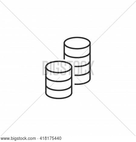 Coins Stack Related Vector Line Icon. Sign Isolated On The White Background. Editable Stroke Eps Fil