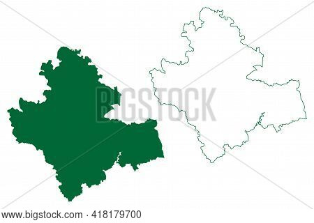 Shimoga District (karnataka State, Republic Of India, Bangalore Division) Map Vector Illustration, S