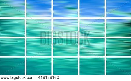 Water Surface Waves Ripple Fluid Gradient Backgrounds Vector Collection. Water Rippling Motion Turqu