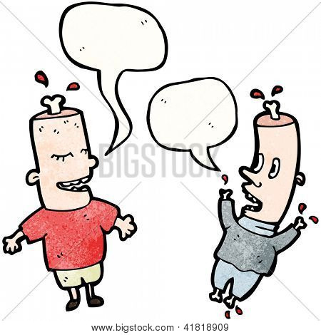 cartoon meat head and bone head