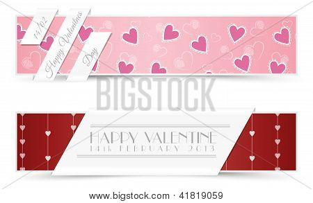 Valentine kort bannere