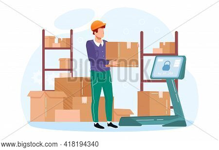 Metaphor Vector Concept. Inventory Management With Goods Demand And Stock Supply Planning. Goods Col