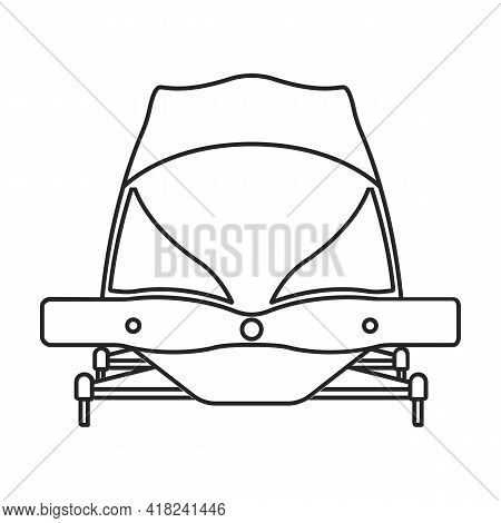 Bobsled Vector Outline Icon. Vector Illustration Bobsleigh On White Background. Isolated Outline Ill