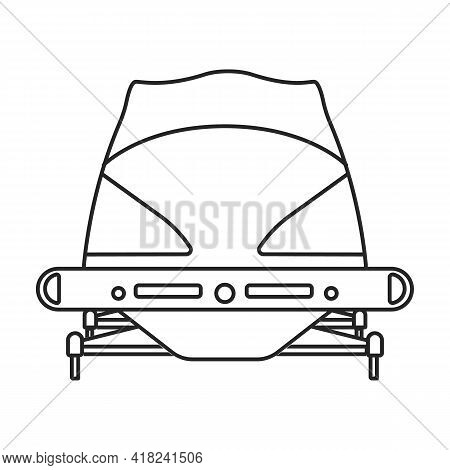 Bobsled Vector Outline Icon. Vector Illustration Bobsleigh On White Background. Isolated Outline Ill