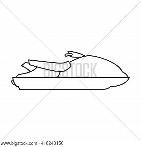 Jet Ski Vector Outline Icon. Vector Illustration Jetski On White Background. Isolated Outline Illust