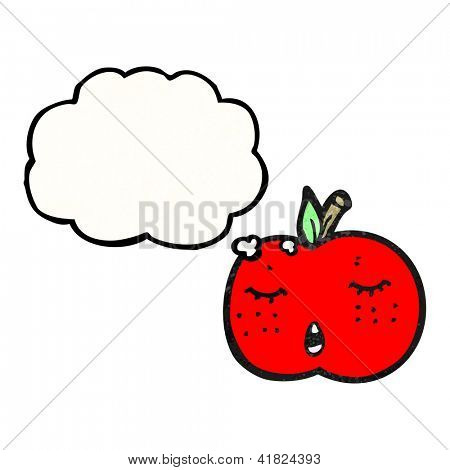cartoon apple with thought bubble