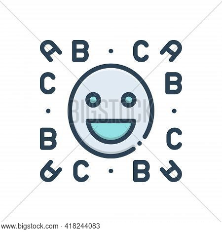 Color Illustration Icon For Idiom Emoji  Expression  Language  Locution  Phrase  Smile