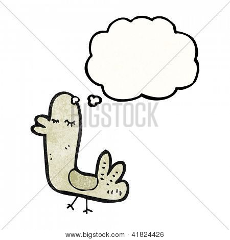 cartoon bird with thought bubble