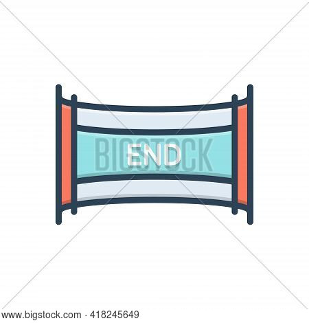 Color Illustration Icon For End Ending Conclusion Finish Closing Cessation