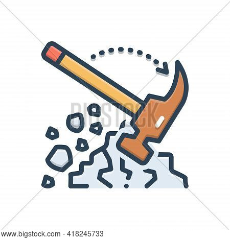 Color Illustration Icon For Smite Knocker Tool Heavy Break Hammer Unroot