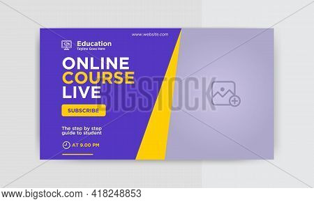 Online Course Video Thumbnail Or Video Cover Photo Template. Thumbnail Design For Social Media Video