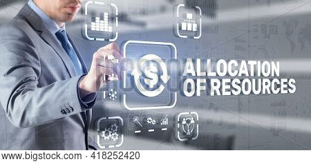 Allocation Of Resources. Marketing Planning Strategy Concept. Business Technology