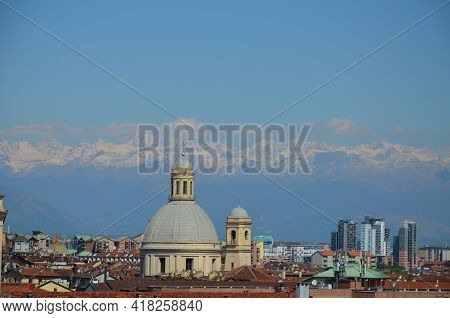 The Old Archecture Of Turin, Panorama, Italy