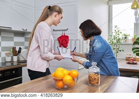 Poll, Interview, Monitoring, Social Worker Talking And Interrogating Mature Woman