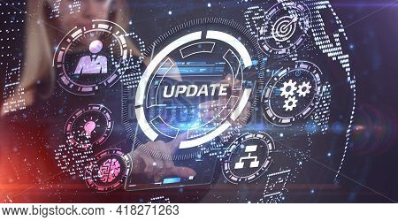 Business, Technology, Internet And Network Concept. Update Software Computer Program Upgrade.