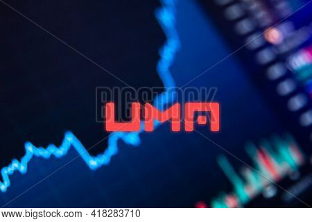 Uma Cryptocurrency. Uma Coin Growth Chart On The Exchange, Chart
