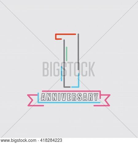 1th Years Anniversary Logo Birthday Celebration Abstract Design Vector Illustration. Eps 10