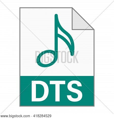 Modern Flat Design Of Dts File Icon For Web