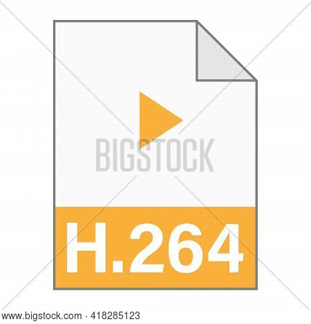 Modern Flat Design Of H.264 File Icon For Web