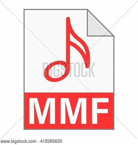 Modern Flat Design Of Mmf File Icon For Web