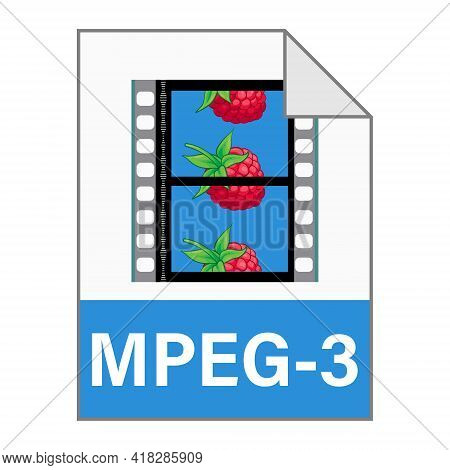 Modern Flat Design Of Mpeg-3 File Icon For Web