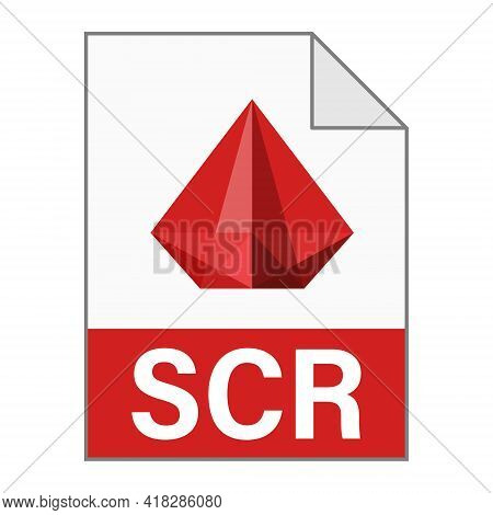 Modern Flat Design Of Scr File Icon For Web