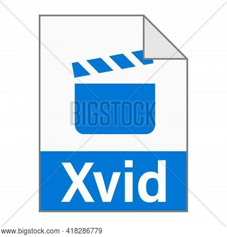 Modern Flat Design Of Xvid Archive File Icon For Web