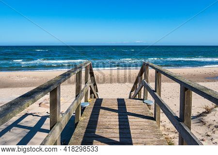 Bridge On The Baltic Sea Coast In Kuehlungsborn, Germany.