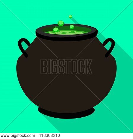 Vector Design Of Cauldron And Potion Icon. Web Element Of Cauldron And Boiler Vector Icon For Stock.