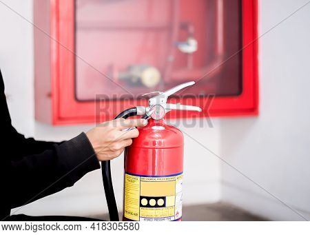 Engineer Checking Industrial Fire Control System,fire Alarm Controller, Fire Notifier, Anti Fire.sys
