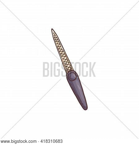 Nailfile Manicure Tool Sketch Hand Drawn Vector Illustration Isolated.