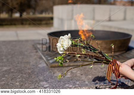 Enternal Flame In Russia. Symbols Of Memory And Respect Of The Victory Of Soviet Soldiers In The Sec