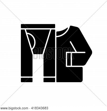 Thermal Underwear Black Glyph Icon. Sportswear And Thermo Clothing. Leggins And Shirt For Tourist. R