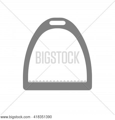 Vector Flat Cartoon Horse Equestrian Saddle Stirrup Isolated On White Background