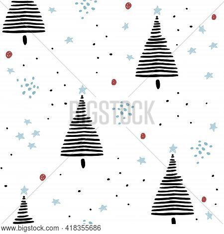 Winter Seamless Pattern. Holiday Creative Texture For Fabric, Wrapping Paper, Textile. Vector Illust