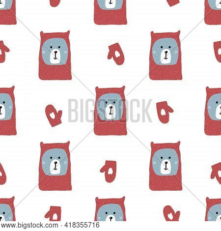 Winter Seamless Pattern. Holiday Creative Texture For Fabric, Wrapping Paper, Textile. Vector Illust