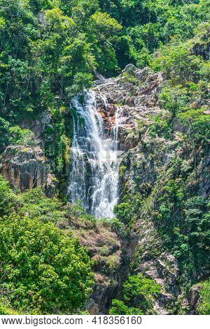 São Roque De Minas - Mg, Brazil - December 15, 2020: View Of Capão Forro Waterfall At The Capão Forr