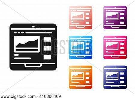 Black Trading Courses Icon Isolated On White Background. Distance Learning Finance Management, Buyin