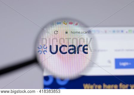 New York, Usa - 26 April 2021: Ucare Logo Close-up On Website Page, Illustrative Editorial