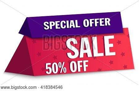 Sale,
Special Offer, 50% Discount.
Red Advertising Tag.
Low Prices.
Retail Business Promotion Icon. 