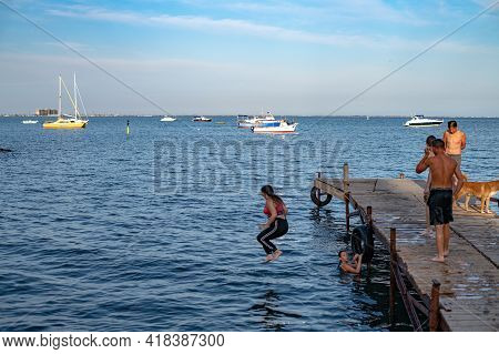 Embankment, Pier 46 And Yachts Club On The Black Sea Coast Of Yevpatoria