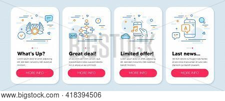 Set Of Business Icons, Such As Block Diagram, Music Phone, Laureate Medal Symbols. Mobile Screen Moc
