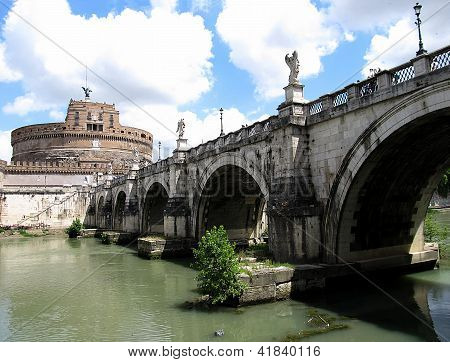 uitzicht op Castel Sant'Angelo Rome met bridge