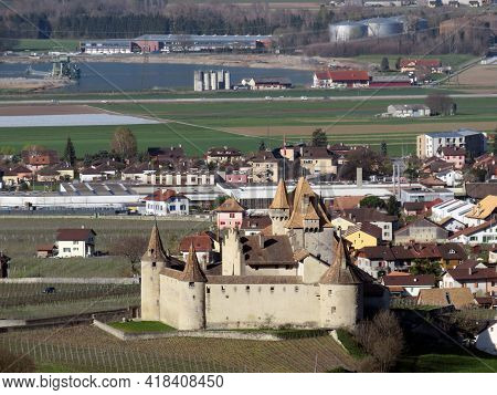 Aigle Castle (château D\'aigle Or Adlerburg) In The Valley Of The River Rhone Or Rhône River And In 