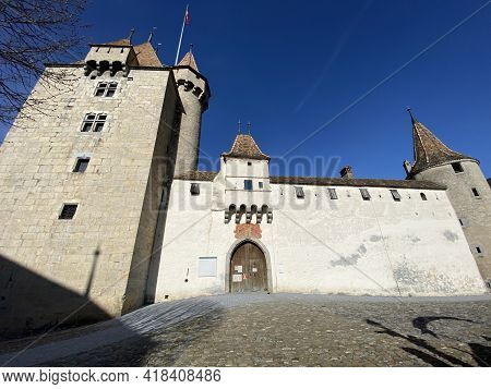 Aigle Castle (château D\'aigle Or Adlerburg) In The Valley Of The River Rhone Or Rhône River And In 