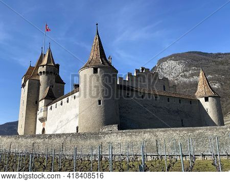 Aigle Castle (château D\'aigle Or Adlerburg) In The Valley Of The River Rhone Or Rhône River And In 