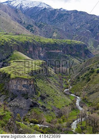 Garni Gorge, Kotayk Region, Near The Village Of Garni. It Is Represented By Five High, Often Hexagon