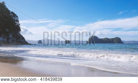 An image of the beautiful beach at Hahei New Zealand